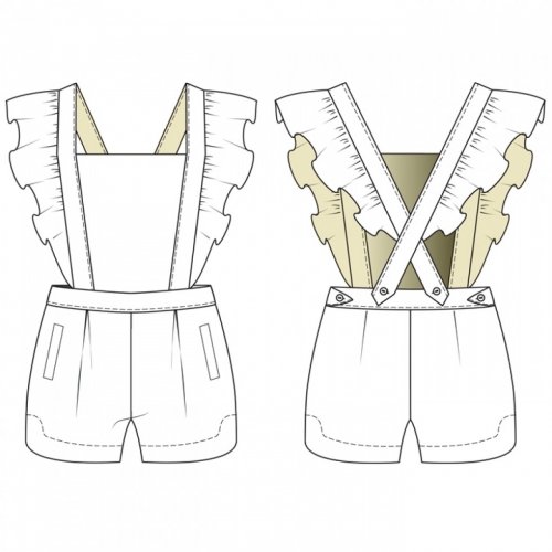 You Made My Day Paper Sewing Pattern January Short Dungarees