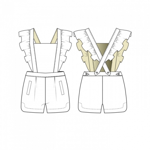 You Made My Day Paper Sewing Pattern January Short Dungarees