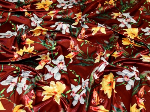 Deadstock Velvet Stretch Knit Fabric Rust