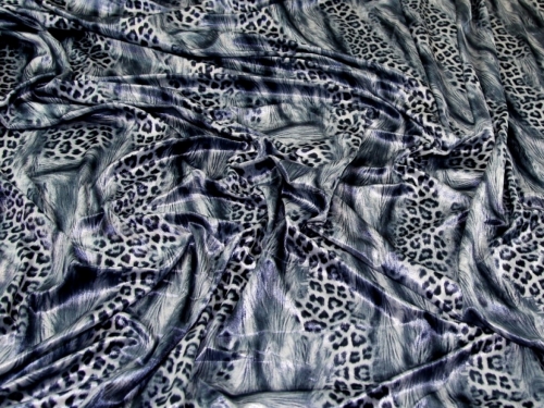 Deadstock Velvet Stretch Knit Fabric Grey