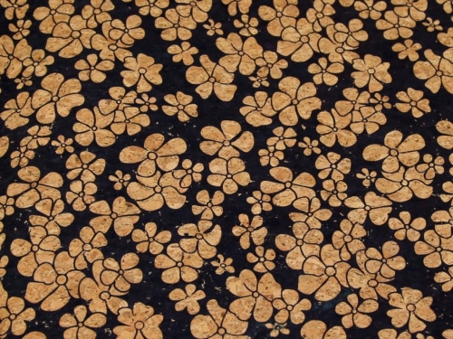 Deadstock Cork Leather Fabric Navy