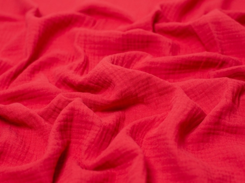 Minerva Core Range Cotton Double Gauze Fabric Bright Red