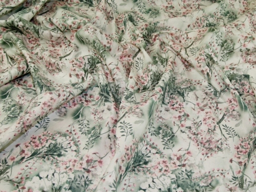 John Louden Cotton Canvas Fabric Pink & Green