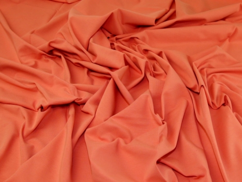Minerva Core Range Organic Cotton Jersey Stretch Knit Fabric Coral