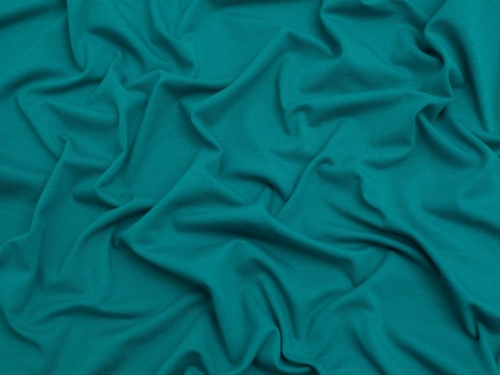 Minerva Core Range Organic Cotton Jersey Stretch Knit Fabric Teal