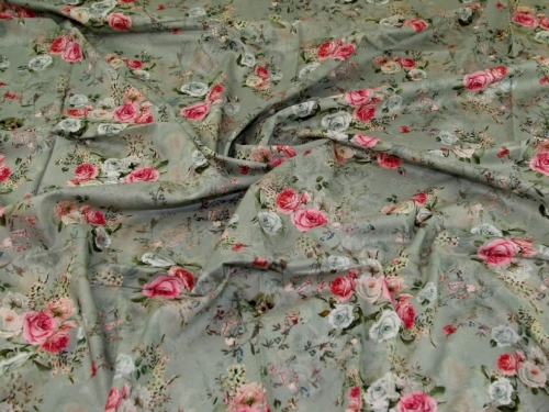 John Louden Cotton Lawn Fabric Duck Egg