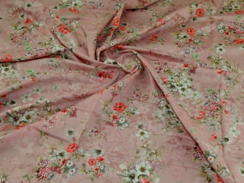 John Louden Cotton Lawn Fabric Rose