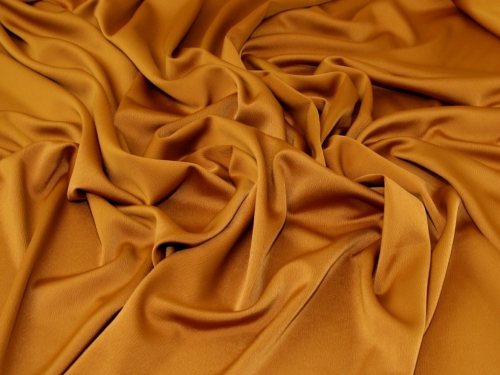 Deadstock Stretch Woven Crinkle Crepe Fabric Butterscotch