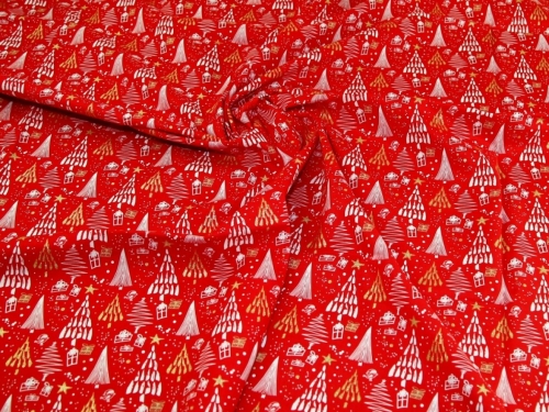 Deadstock 100% Cotton Fabric Red