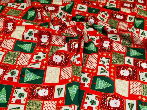 Deadstock 100% Cotton Fabric Red & Green