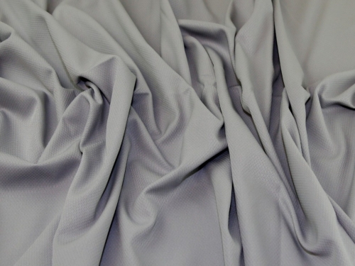 Deadstock Textured Polyester Suiting Fabric Silver Grey