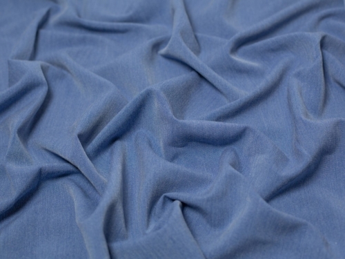 Minerva Core Range Poly Viscose Stretch Woven Suiting Fabric Denim Blue