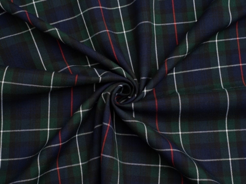 Minerva Core Range Heavy Polyester Viscose Suiting Fabric Navy & Green