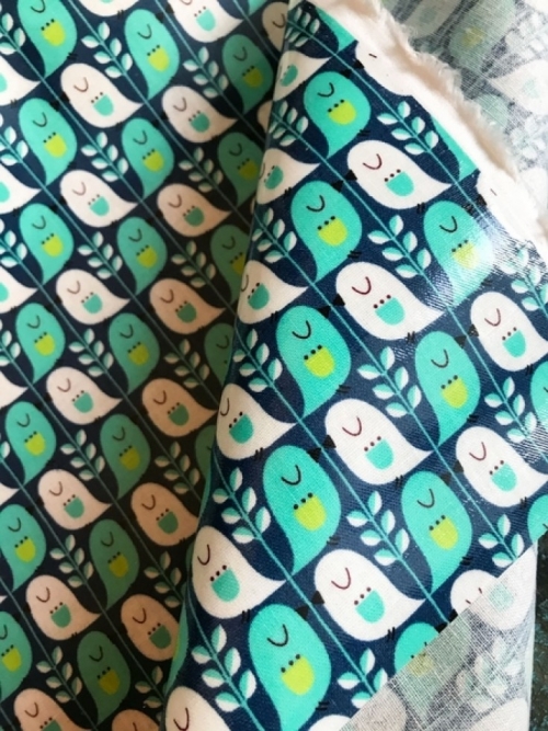 Kokka Laminated Cotton Linen Canvas Fabric Turquoise