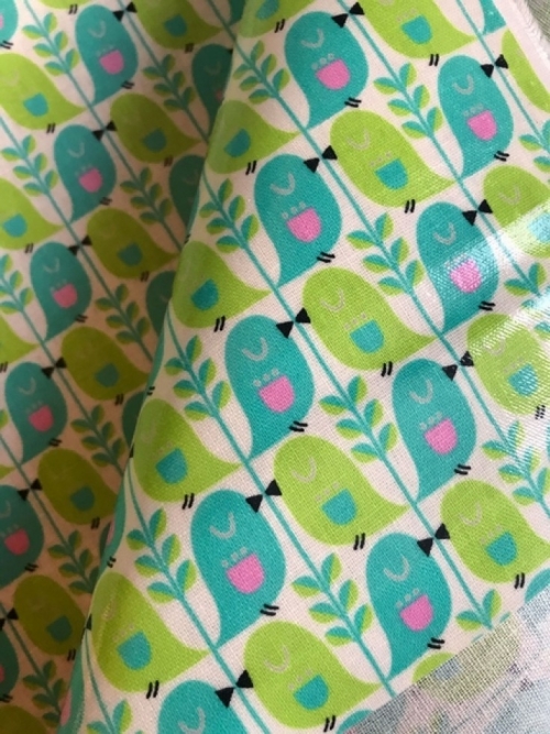 Kokka Laminated Cotton Linen Canvas Fabric Green