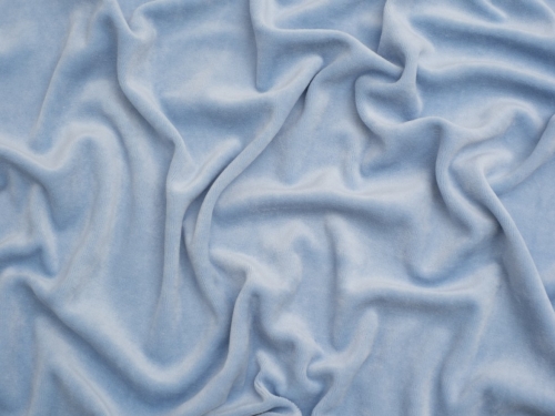 Minerva Core Range Cotton Velour Stretch Knit Fabric Baby Blue