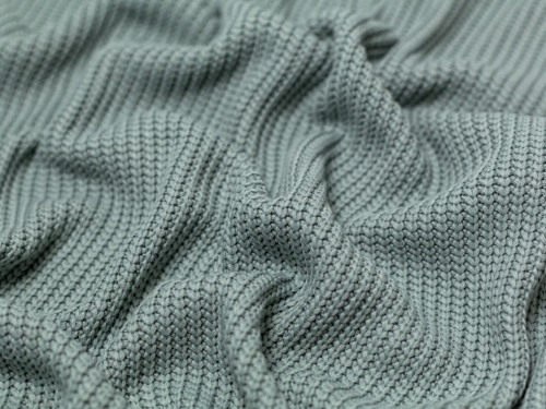Minerva Core Range Chunky Cotton Sweater Knit Stretch Fabric Dusky Green