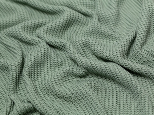 Minerva Core Range Chunky Cotton Sweater Knit Stretch Fabric Soft Green