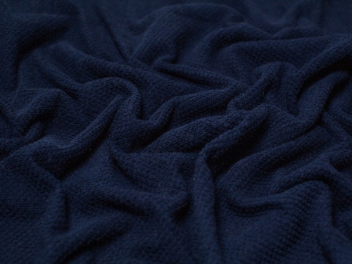 Textured Cotton Towelling Fabric Navy
