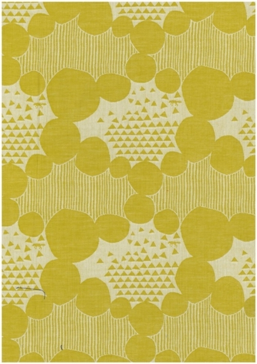 Kokka Cotton Woven Jacquard Fabric Mustard