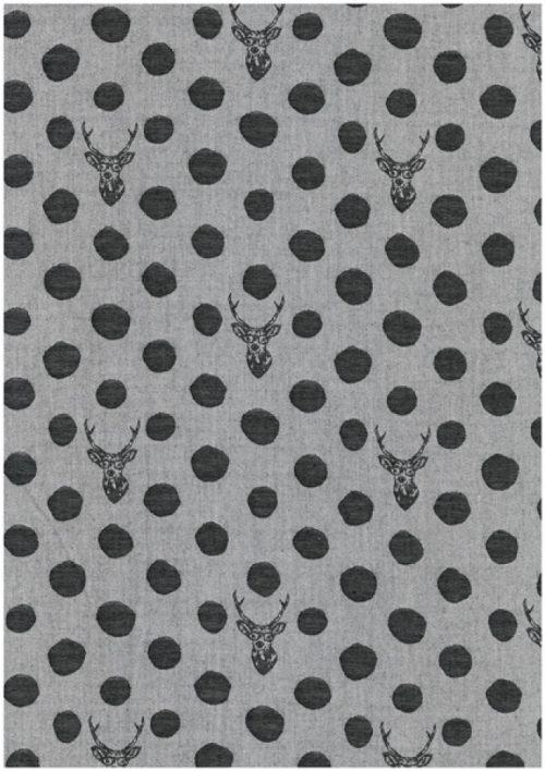 Kokka Cotton Woven Jacquard Fabric Grey