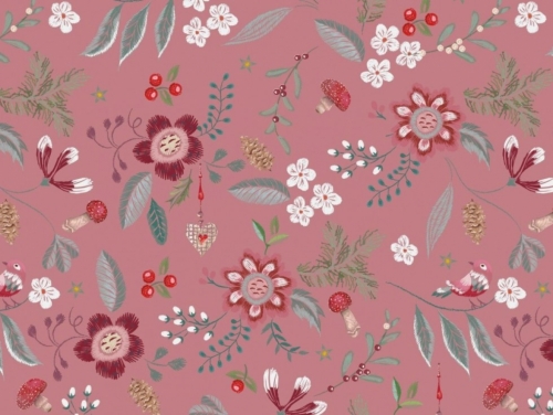 Loop Back French Terry Stretch Knit Fabric Rose