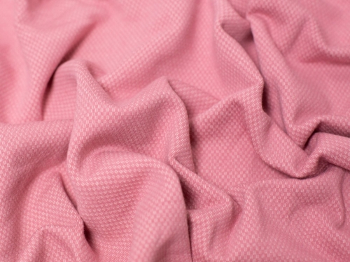 Jacquard Fleece Back Sweatshirt Stretch Knit Fabric Dusky Rose