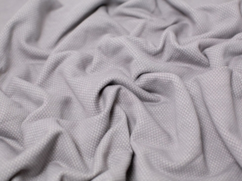 Jacquard Fleece Back Sweatshirt Stretch Knit Fabric Fossil Grey