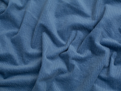 Minerva Core Range 7 Wale Stretch Woven Jumbo Cord Fabric Smoke Blue
