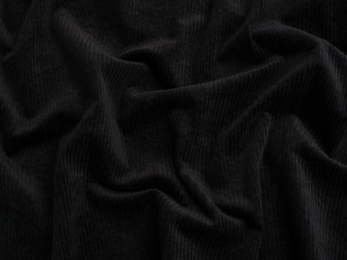 Minerva Core Range 7 Wale Stretch Woven Jumbo Cord Fabric Black