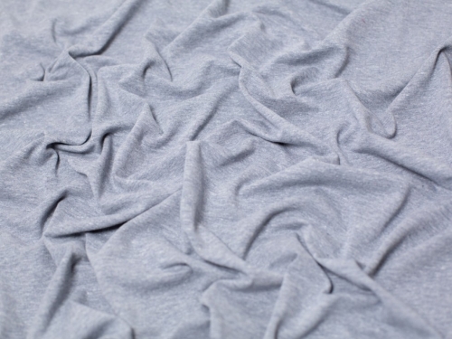Minerva Core Range Melange Cotton Jersey Stretch Knit Fabric Moonlight