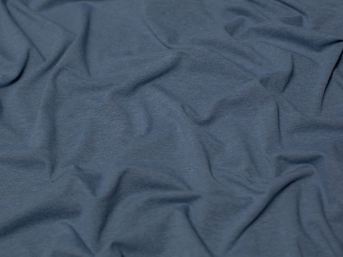 Minerva Core Range Melange Cotton Jersey Stretch Knit Fabric Soft Mid Blue