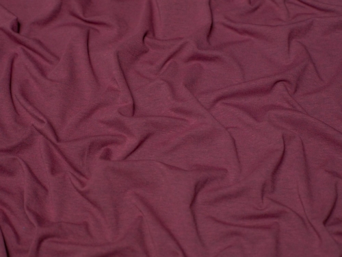 Minerva Core Range Melange Cotton Jersey Stretch Knit Fabric Maroon Dusk