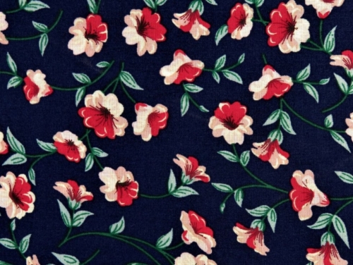 100% Cotton Poplin Fabric Navy