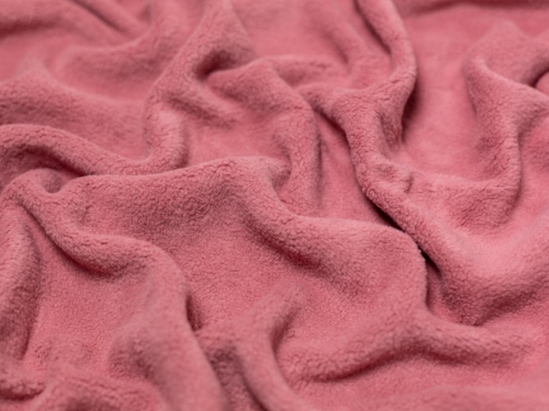 Minerva Core Range Sheepskin Cotton Fleece Fabric Rose Pink