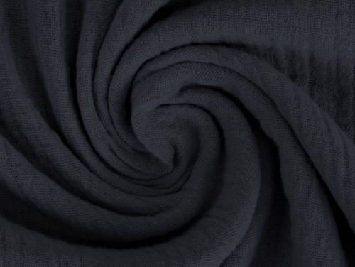 Minerva Core Range Cotton Double Gauze Fabric Jet Black