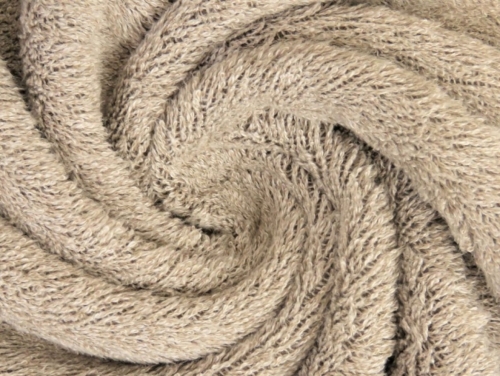 Melange Cotton Towelling Fabric Beige