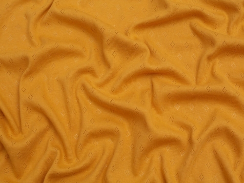 Minerva Core Range Pointelle Jersey Stretch Knit Fabric Mustard