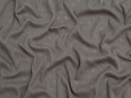 Minerva Core Range Pointelle Jersey Stretch Knit Fabric Fossil Grey