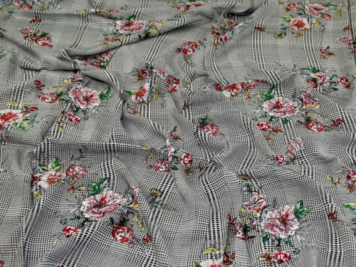 Deadstock Viscose Challis Fabric Multicoloured