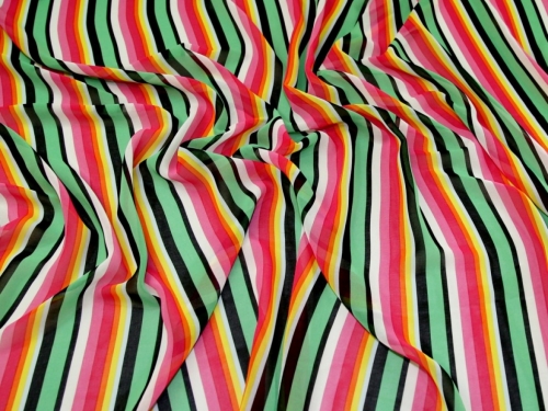 Deadstock Sheer Chiffon Fabric Rainbow