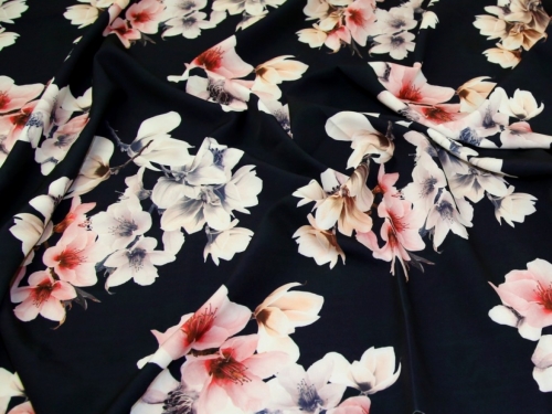 John Kaldor Barbi Four Way Stretch Suiting Fabric Navy