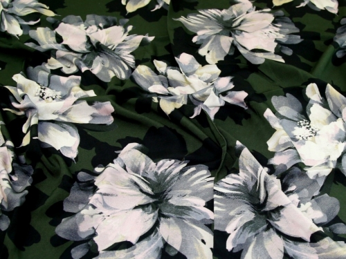 John Kaldor Fernando Viscose Challis Fabric Green