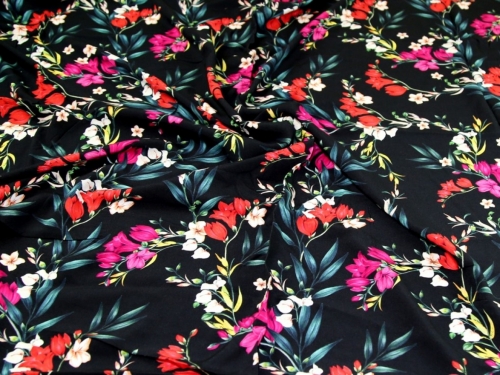John Kaldor Fernando Viscose Challis Fabric Black