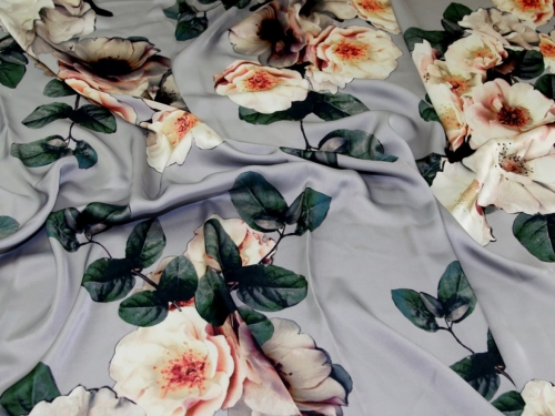 John Kaldor Paris Charmeuse Silky Satin Fabric Silver