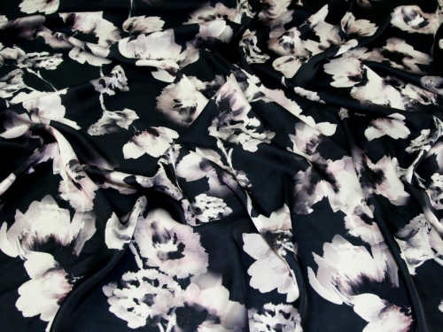 John Kaldor Paris Charmeuse Silky Satin Fabric Black