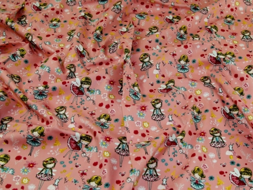 John Louden 100% Cotton Poplin Fabric Blush