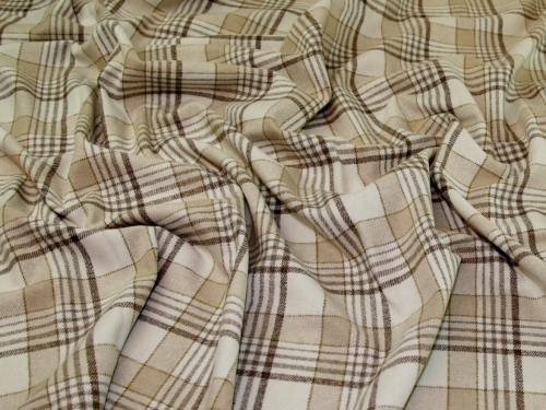 John Louden Wool Blend Coating Fabric Cream