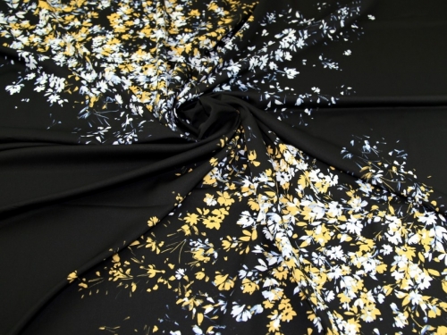 John Kaldor Hermione Crepe Fabric Mustard on Black