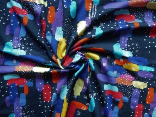 Lady McElroy Viscose Crepe Textured Stretch Knit Fabric Multicoloured